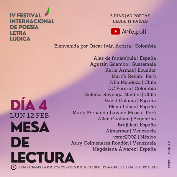 Festival Internacional de Poesía Letra Lúdica, poesía, poema, poemas de amor