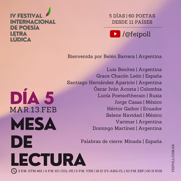 Festival Internacional de Poesía Letra Lúdica, poesía, poema, poemas de amor