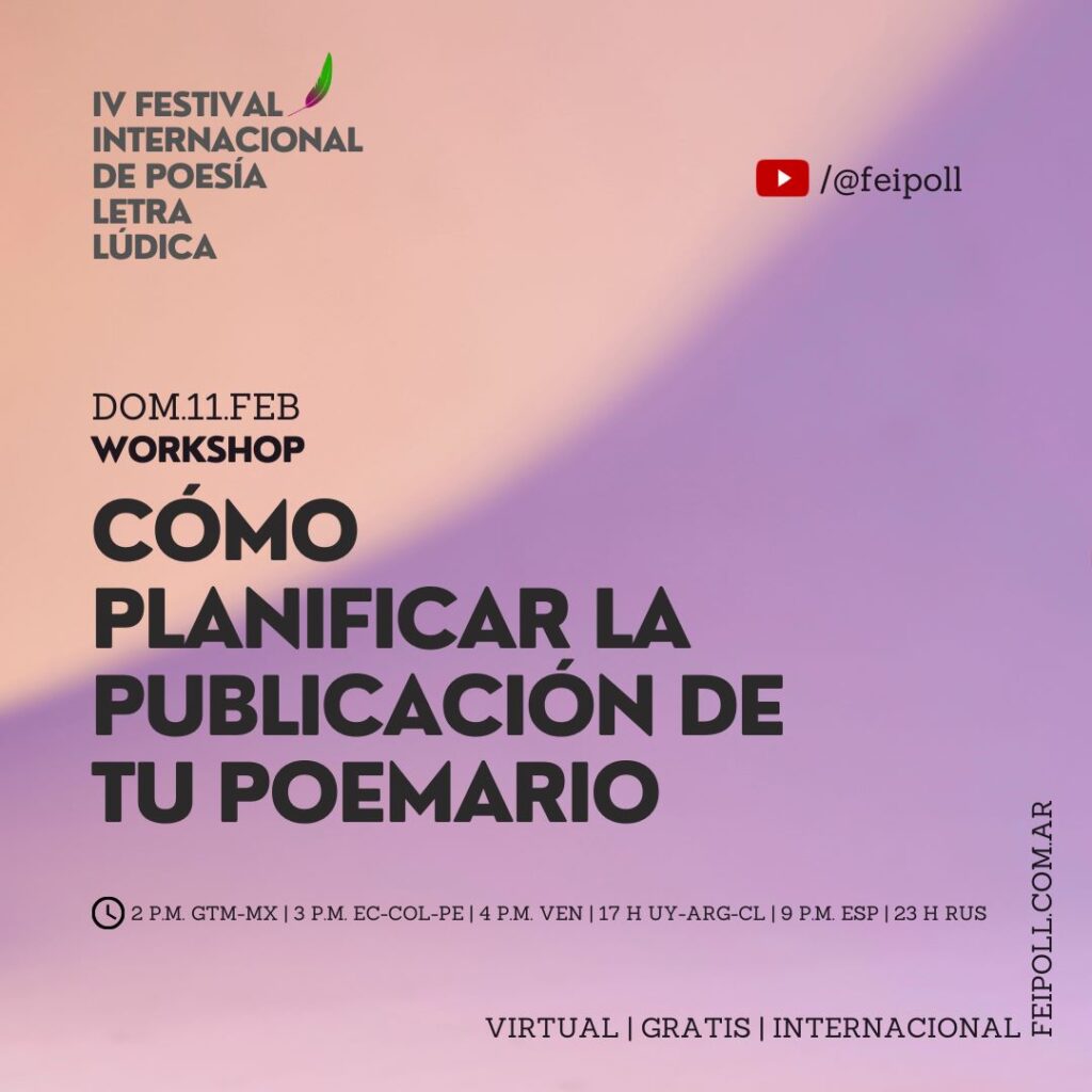 Festival Internacional de Poesía Letra Lúdica, autopublicación, autoedición, poemas de amor, poemario, poemas, poetas