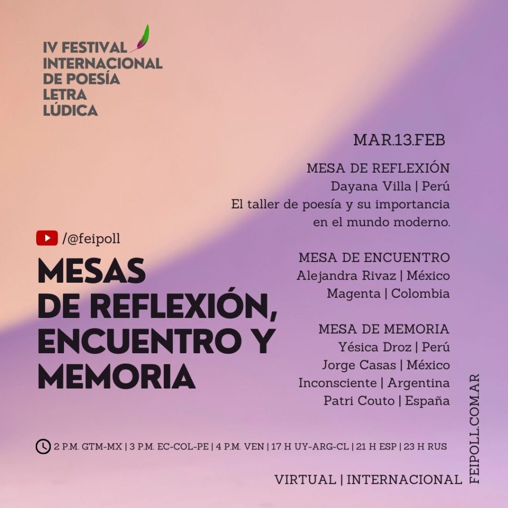 Festival Internacional de Poesía Letra Lúdica, autopublicación, autoedición, poemas de amor, poemario, poemas, poetas